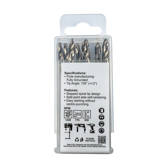 Precision-max Step Point 5.0mm Hss Drill 10 Pack