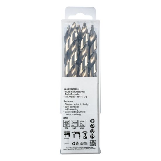 Precision-max Step Point 12.0mm Hss Dril 5 Pack