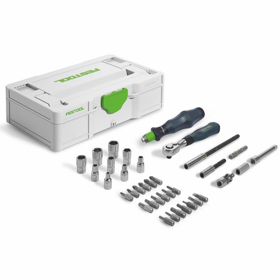 FESTOOL SYS3 S 76-1/4"-CE RA Ratchet and Socket Set 37 Piece