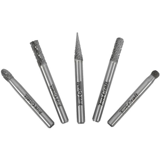 Rotary Burr Set 5 Pc Asstd 6mm Dia Tungsten