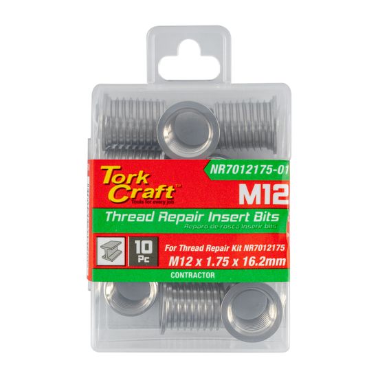 Repl. Insert 10pc M12 X 1.75 X 16.2mm S/steel For Nr7012175
