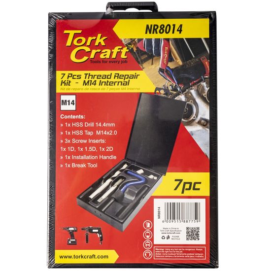 Thread Repair Kit 7pc M14 X 2.0mm Internal (metal Box)