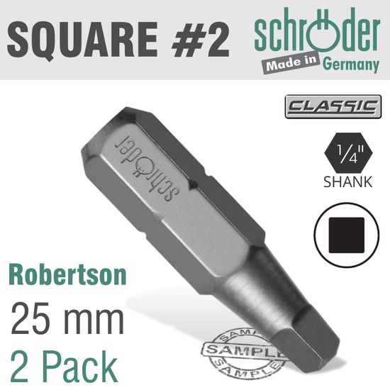 Sq.recess No.2x25mm Bit 2cd