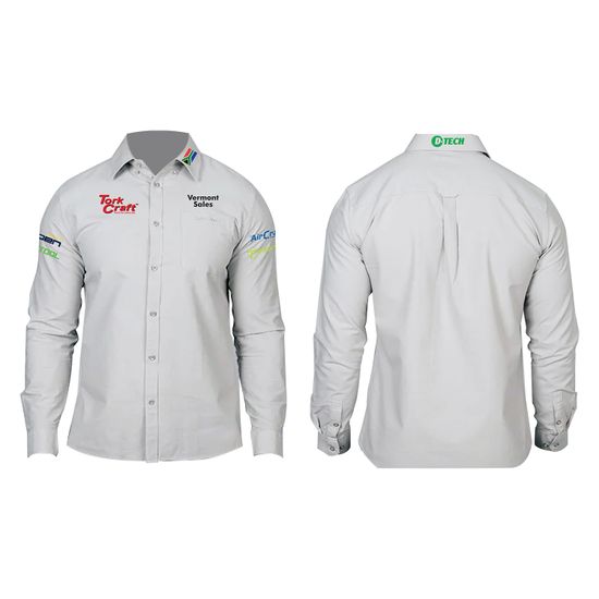 Vermont Mens Cotton Long Sleeve Shirt Grey 2x-large