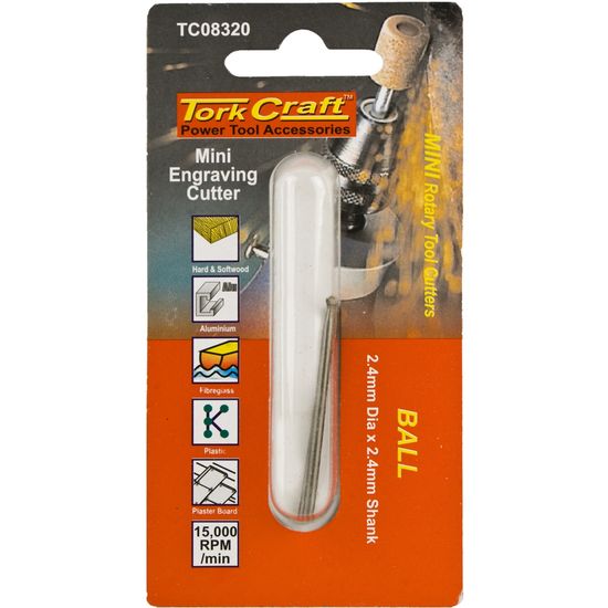Mini Engraving Cutter 2.4mm Ball 2.4mm Shank