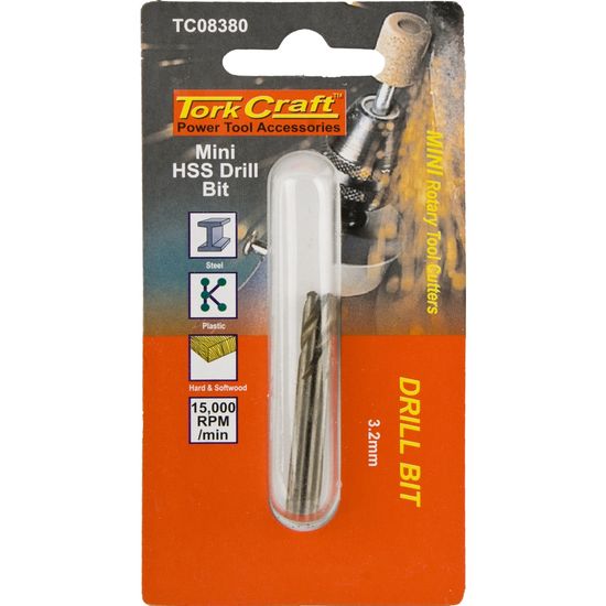 Mini Hss Drill Bit 3.2mm 2pc