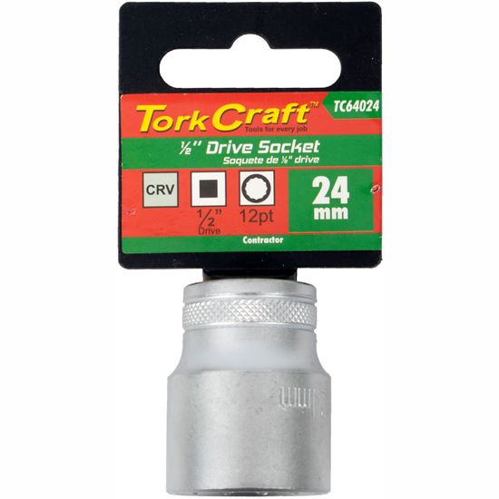 Socket 24mm X 31.8mm 1/2' Drive Crv 12 Point