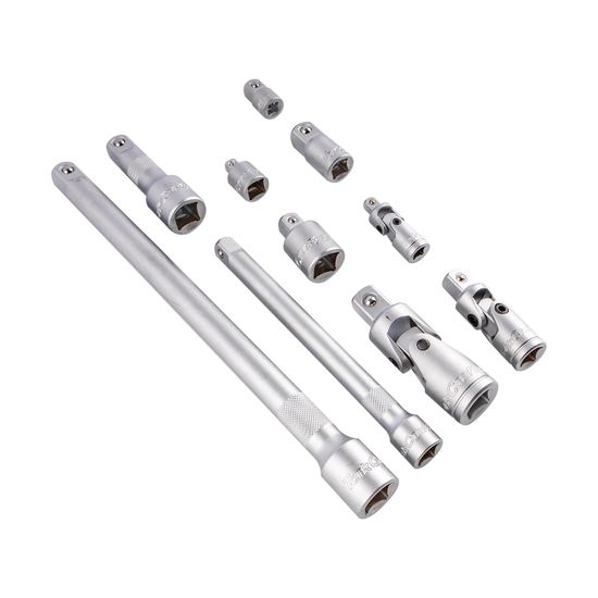 Socket Adaptor & Extention Set 1/2', 1/4', 3/8' 10pc