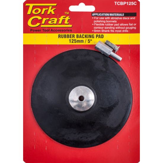 Backing Pad Rubber 125mm W/arbor