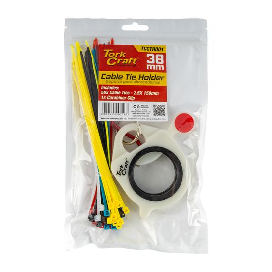 Cable Tie Holder 38mm & Car. Clip Lumin Mat. 50pc Ass. Cabl 2.5x150mm