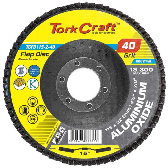 Flap Disc 115mm 15 Deg.angle 40grit A/o