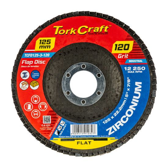 Flap Disc Zirconium 125mm 120 Grit Flat