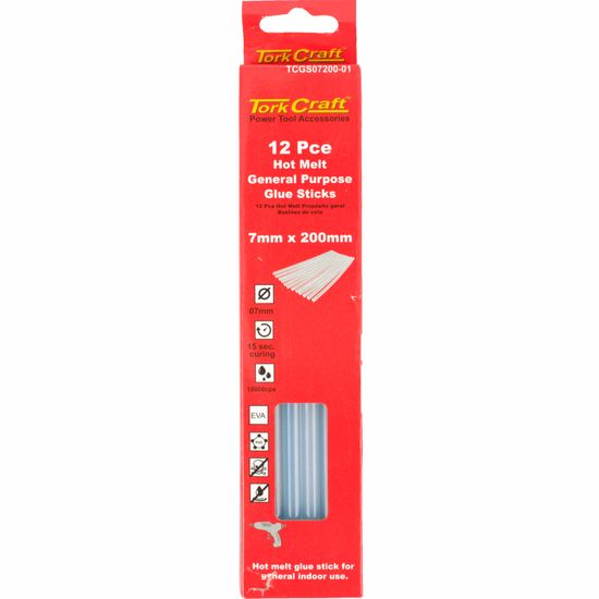 Glue Stick 07 X 200mm 12pc Hot Melt Gen. Purpose Eva 18000cps