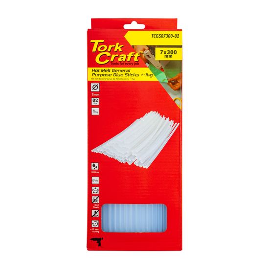 Glue Stick 07 X 300mm 82pc 1kg Hot Melt Gen. Purpose Eva 18000cps