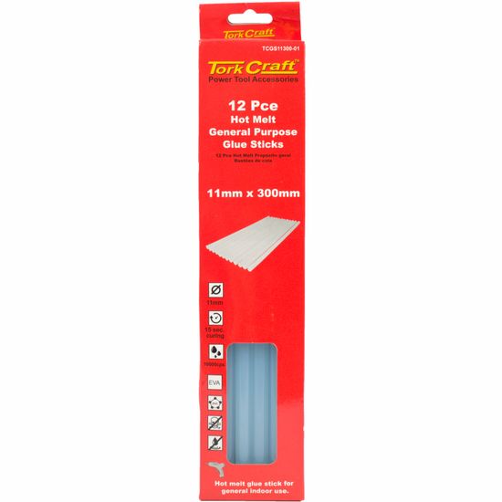 Glue Stick 11 X 300mm 12pc Hot Melt Gen. Purpose Eva 18000cps