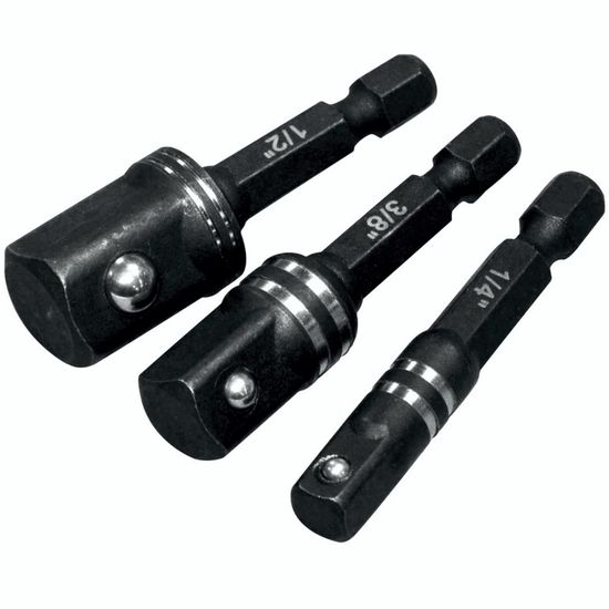 Impact Socket Adaptor 3pc Set 1/4' 3/8' 1/2'