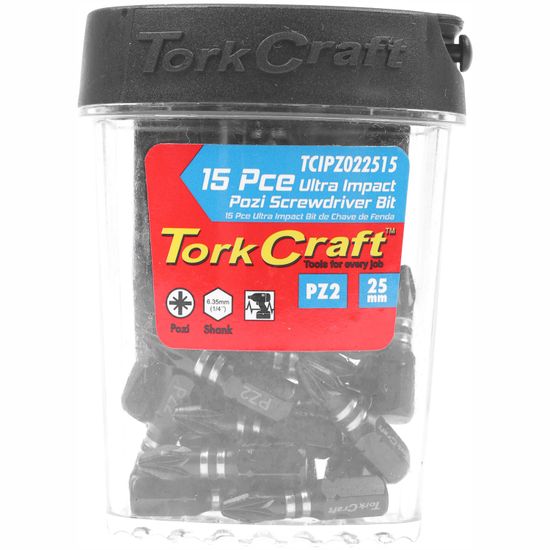 Impact Pozi.2 X 25mm Insert Bit 15pc Tic Tac Case Pz2
