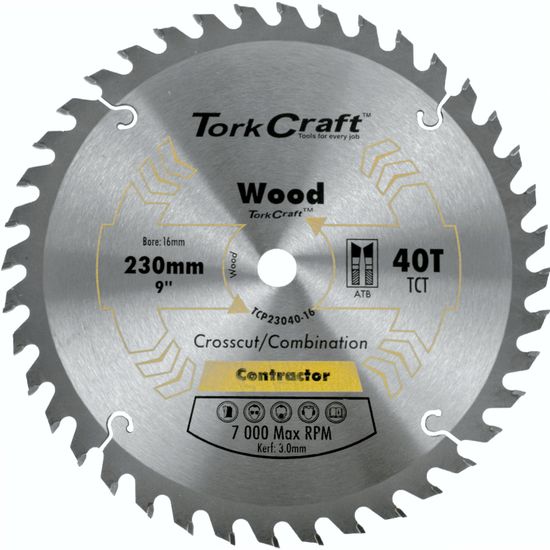 Blade Contractor 230 X40t 16mm Circular Saw Tct