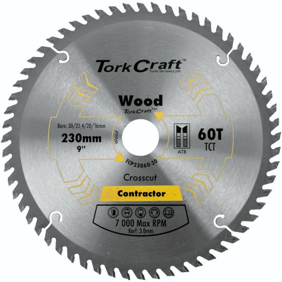 Blade Contractor 230 X 60t 30/1/20/16 Circular Saw Tct