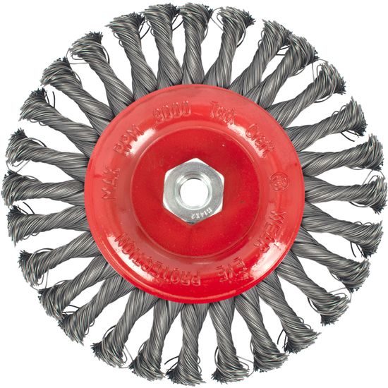 Wire Wheel Brush Single Section Twisted Plain 175mmxm14 Blister