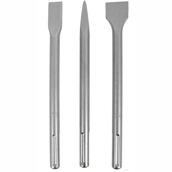Sds Max Chisel 3pc Set 18x300mm Pointed 18x300x25mm Flat 18x300x40mm